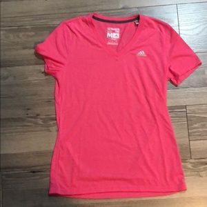 Pink Adidas ultimate tee v-neck